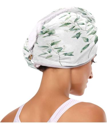 Branch and Leaves Dry Hair Cap - 2 Piece Quick Dry Towel Set with Button Headband | Super Absorbent & Soft | Ideal for International Shipping - Buy Online on GoSupps.com