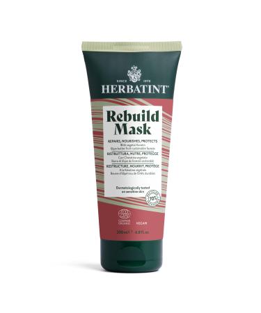 Herbatint Rebuild Mask, Organic Repair Mask - 200ml | Nourishes, Repairs and Protects Damaged or Stressed Hair | Exclusive Formula with Vegetable Keratin | 99% Natural Ingredients, Vegan