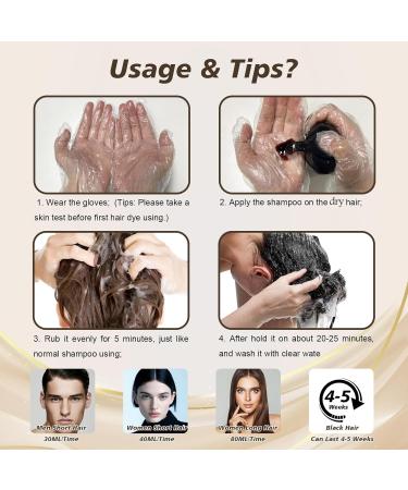 Shampoing Colorant 500 ml Hair Sye Shampoo 3 en 1 & 50 ml Shampooing & 50 ml Apr s-Shampoing Longue Dur e-Naturelle Shampooing Cheveux Color s Instantan pour Homme Femme (Dark Brown) - Buy Online on GoSupps.com
