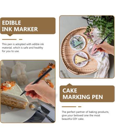 Cabilock 2pcs Can Be Food Coloring Pen White Marker Food Colour Pens White Icing Pens Baking Markers Plastic Black White - Buy Online on GoSupps.com