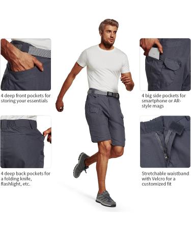 URBEST Men's Tactical Waterproof Quick Dry Cargo Shorts - Grey, X-Large - Buy Online on GoSupps.com