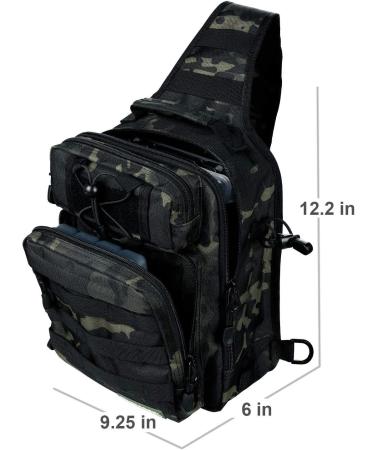 Rodeel Fishing Tackle Sling Backpack | Water Resistant & Weatherproof | Large Storage | for Fly Fishing, Camping, Hiking | Black Camouflage (with Tray) - Buy Online on GoSupps.com