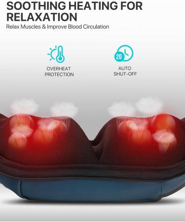 AllJOy Shiatsu Neck and Back Massage Device with Heat - Electric Shoulder & Foot Massager for Home & Office | Perfect Gift for Men & Women - Buy Online on GoSupps.com