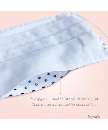 Dance Pattern Face Mask for Adults - Washable 100% Cotton Oeko-Tex Standard 100 with Nasal Bracket & Filter Bag - Stylish Thin Black & White Spot Design - M/L Size - Buy Online on GoSupps.com