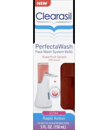 Clearasil PerfectaWash Automatic Face Wash Refill Superfruit Splash Ultra Rapid Action Face Wash Salicylic Acid 2% Acne Medication (5 fl Ounce)
