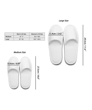 EchoApple 10 Pairs of White Waffle Open Toe Slippers - One Size Fits Most Men and Women for Spa, Party, Hotel, and Travel - Medium White - 5-7 Women/4-7 Men - Buy Online on GoSupps.com