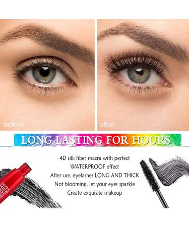 Buy 4D Silk Fiber Black Voluminous Waterproof Mascara | Thick Dramatic Eyelash Extensions - International Shipping - Buy Online on GoSupps.com