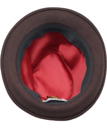 Men's Wool Felt Short Brim Fedora Hat - Coffee - Size 7 3/8 | Home Prefer - Buy Online on GoSupps.com