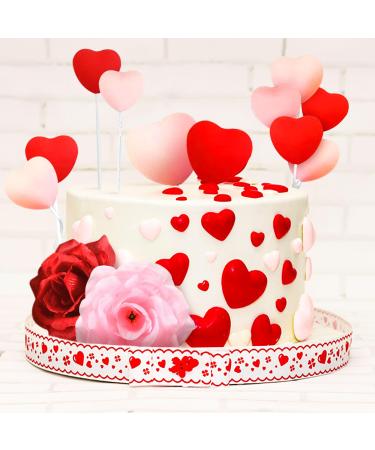 LaVenty 12 PCS Mothers Day Cake Topper Rose Flower Cake Topper Decoration Heart Love Cake Topper Decoration Mothers Day Gift Mothers Day Suprise For Her Pink - Buy Online on GoSupps.com