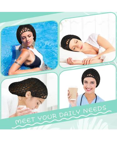 Geosar 4 Pcs Mesh Crochet Hair Net Rayon Knit Hair Wraps - Black Hair Accessories for Women - Buy Online on GoSupps.com