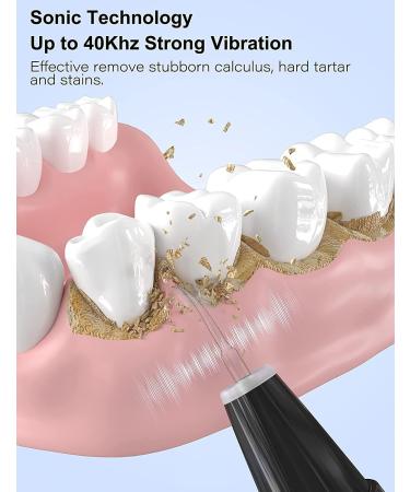 Ultrasound Tooth Cleaning Set - Tartar Remover for Home Care | 5 Modes & 3 Interchangeable Heads - Black - Buy Online on GoSupps.com