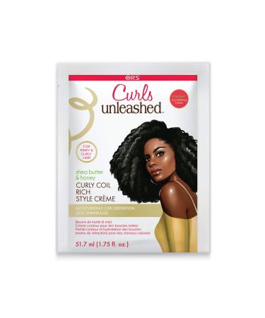 Shea Butter and Honey Curly Coil Rich Style Creme 1.75 Ounce Travel Packet (Pack of 2)