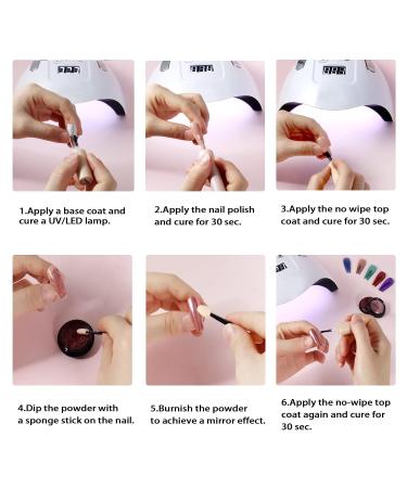 Allstarry Chrome Nail Powder Kit - 4 Metallic Colors for Stunning Gel Manicure Decoration | Ruby-Sapphire Series - Buy Online on GoSupps.com