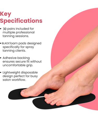 CHNELSS 30Pairs Professional Spray Tan Feet Pads - Disposable Foam Feet Protectors for Tanning Salon Hygienic & Comfortable Feet for Spray Tanning - Spray Tan Foot Covers for Tanning Tent(Black) Black 30Pairs - Buy Online on GoSupps.com