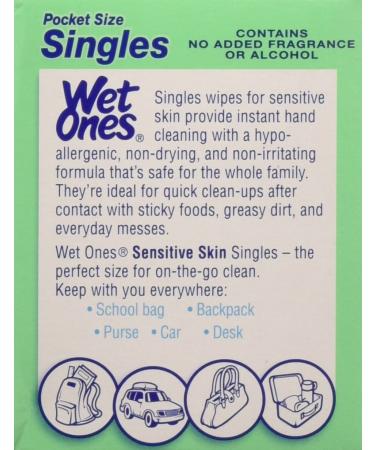 Wet Ones Sensitive Skin Hand Moist Wipes - 24ct, Individually Wrapped (Pack of 3) - Buy Online on GoSupps.com