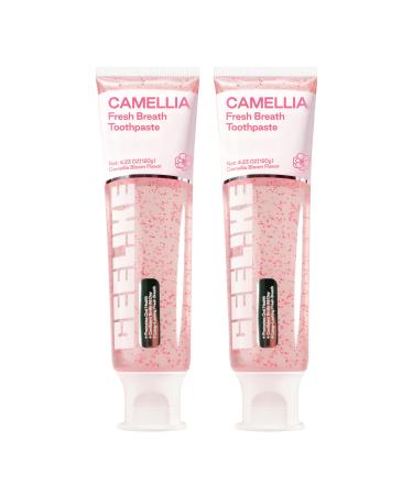 CEELIKE Camellia Fresh Breath Toothpaste Natural Floral Flavor for Long - Lasting Oral Freshness Enriched with Plant Extracts 4.23 Oz (2 Pack)