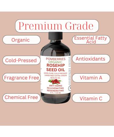 Premium Organic Rosehip Oil | Cold-Pressed Anti-Aging Face Oil | Reduces Wrinkles & Rich in Vitamin C | Natural Skin Care Moisturizer - Buy Online on GoSupps.com
