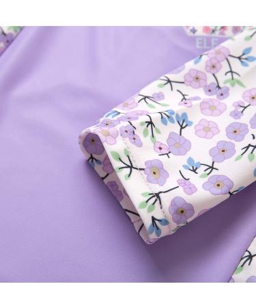 BONVERANO Baby Girls Long-Sleeve Zipper Swimsuit | UPF 50+ Sun Protection | 6-9 Months Lavender - Buy Online on GoSupps.com