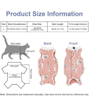 Professional Cat Recovery Suit - After Surgery Anti-Trim Wear for Belly Wounds & Skin Diseases | L Size Pink - Buy Online on GoSupps.com