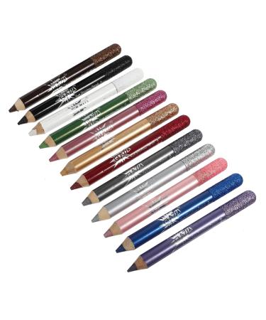 Angoily 12pcs Pearlescent Eyeshadow Pencil Eyeshadow Stick Eyeliner Pencil Makeup Pen Sequins Girl Flash