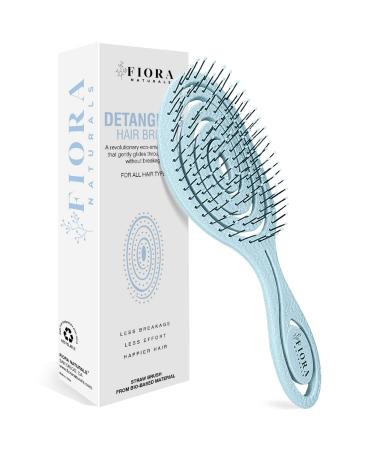 Fiora Naturals Hair Detangling Brush - Bio-Friendly Detangler for Curly & Straight Hair - Gentle Ultra-Soft Bristles - Suitable for Women, Men, Kids & Toddlers - Wet & Dry Hair - Spiral Ocean Design - 1 Count - Buy Online on GoSupps.com
