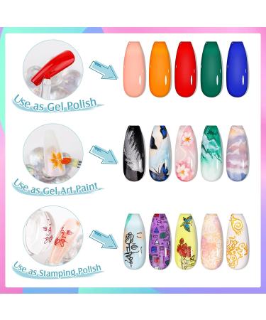Biutee Stamping Paint Nail Polish Gel Stamper Kit - 8 Colors UV Gel Polish Set for Nail Art | Spring/Summer Gift - Buy Online on GoSupps.com