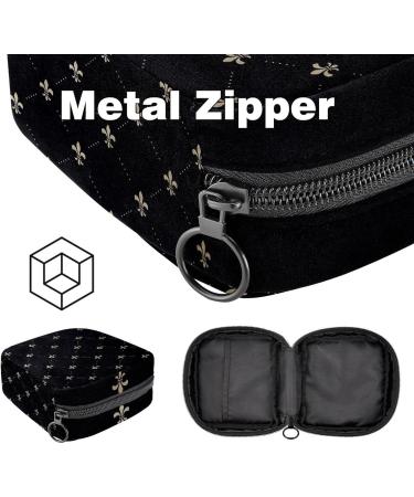 Gold Fleur de Lis Sanitary Napkin Storage Pocket | Stylish Menstrual Cup Bag for Women & Teens - Buy Online on GoSupps.com