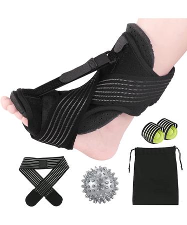 Plantar Fasciitis Night Splint , Upgraded Adjustable Plantar Fasciitis Brace , Orthotic Night Splint for Plantar Fasciitis Relief , Achilles Tendonitis and Foot Drop for Women & Men (Black)