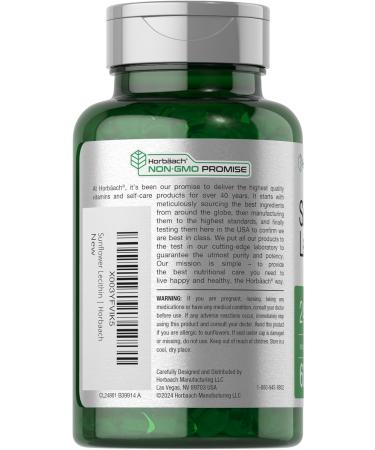 Horb ach Sunflower Lecithin Softgel Capsules | 2400mg | 60 Pills | Naturally Occurring Phospholipids | Non-GMO Gluten Free Supplement - Buy Online on GoSupps.com