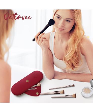 Qetlavee Silicone Make-Up Bag & Brush Container - Portable Travel Essentials with Magnetic Snap Design - Easy to Clean Red Cosmetics Holder - Buy Online on GoSupps.com