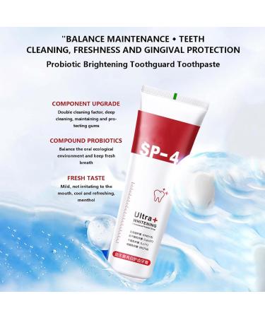 Buy SP-4 Probiotic Rapid Whitening Toothpaste | 2PCs Ultra Whitening & Stain Removal | Fresh Breath & Gum Care - Buy Online on GoSupps.com