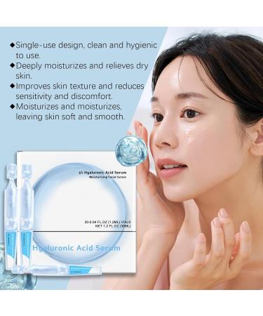 30PCS Ultra Hydrating Serum 3% - Hyaluronic Acid Smoother Face Serum Enriched Hyaluronic Acid Collagen Vitamin E Moisturizing Plump Fine Lines Wrinkles Repair for All Skin - Buy Online on GoSupps.com
