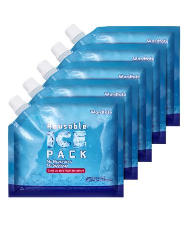 5-Packs Bulk Reusable ice Pack for Cooler Lunch Bags Lunchbox Cooler Backpacks Long Lasting Freezer Packs Cooler Accessories Medium Size 9.9x8.9inch 5-Pack