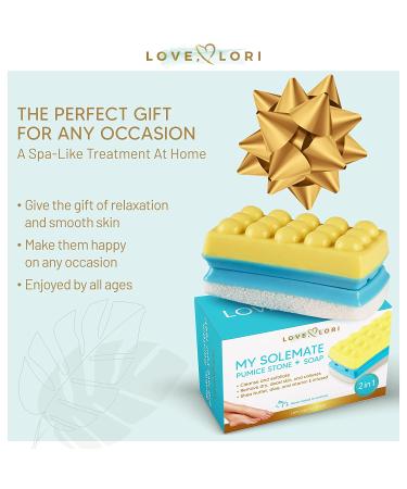 Love Lori Foot Scrubber Pumice Stone - 2-in-1 Moisturizing Soap & Callus Remover - Lemongrass Cracked Heel Treatment - Buy Online on GoSupps.com
