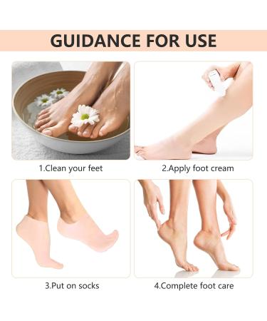 LINXINS 2 Pairs Pedicure Silicone Socks & Gloves Silicone Socks for Cracked Feet Women Foot SPA Pedicure Silicone Socks for Repairing Dry Feet Cracked Heels and Softening Rough Skin - Buy Online on GoSupps.com