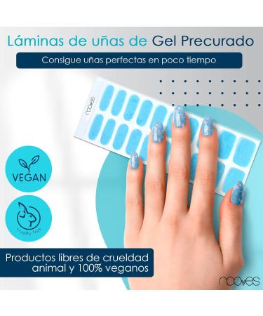  NOOVES NOOVES Nails Premium Precursed Gel Nail Polish - Artic Blue | Semi-Hardened Gel Nail Strips | Semi-Permanent Gel Nail Stickers | Gel Nail Stickers | Gel Nails - Buy Online on GoSupps.com