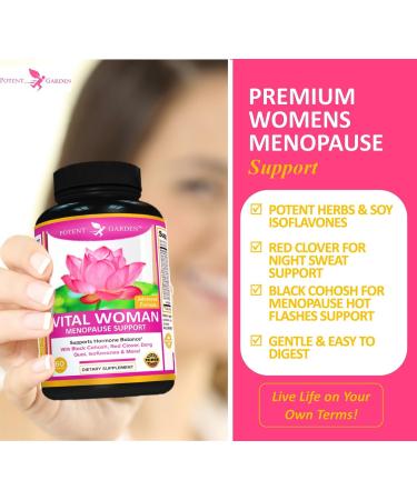 Potent Garden Natural Menopause Supplement for Women - Menopause Relief with Black Cohosh, Red Clover & Dong Quai - Hormone Balance Support - 30 Day Supply - Buy Online on GoSupps.com