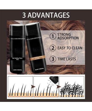 Hair Fibres Black Thick Fiber Hair Fibres For Instant Thicking Hair Building Fibres For Men & Women Hair Thickening Powder For Bald Spots & Thinning Hair Fuller Hairline Concealer - Buy Online on GoSupps.com