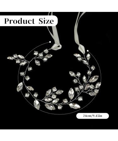 Crystal Bridal Hair Vine Bride Wedding Rhinestone Silver Bridal Hair Piece Crystal Headband Wedding Hair Pieces for Brides Silver Hair Accessories Hair Jewelry Wedding Headband for Women and Girls - Buy Online on GoSupps.com