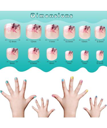 168 Pieces Girls Press on Nails Set | Short False Fingernails for Kids | Cute Little Girl Design | Manicure Decoration Kit with 7 Boxes - Buy Online on GoSupps.com