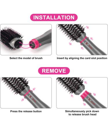 IG INGLAM 4 in 1 Blowout Brush - Negative Ion Detachable Hair Dryer & Styler Volumizer with 2 Brush Heads | Silver - International Shipping Available - Buy Online on GoSupps.com