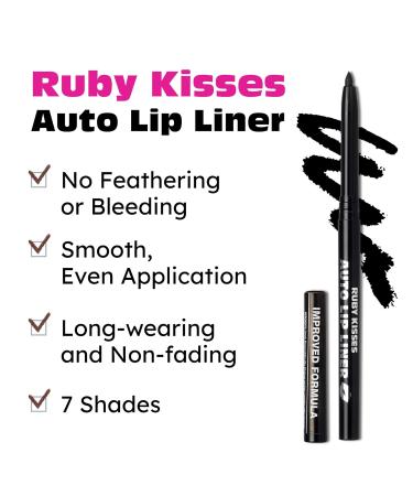 Ruby Kisses Auto Lip Liner Pencil - Long Lasting & Smooth Application - 3 Pack (Black) - Buy Online on GoSupps.com