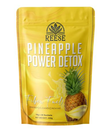 REESE Pineapple Power Detox - Cleansing Drink - All Natural Premium Ingredients - 25 Sachets