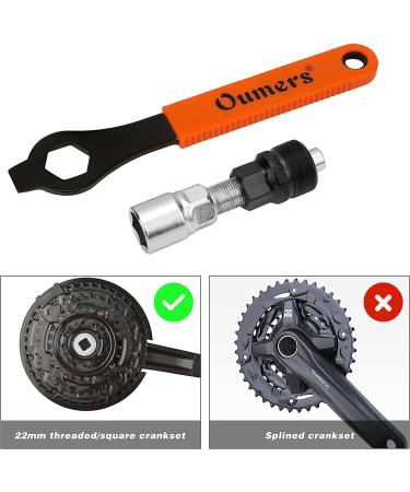 Oumers Bike Crank Extractor & Bottom Bracket Remover Kit with 16mm Spanner - Professional Bicycle Repair Tool - Buy Online on GoSupps.com