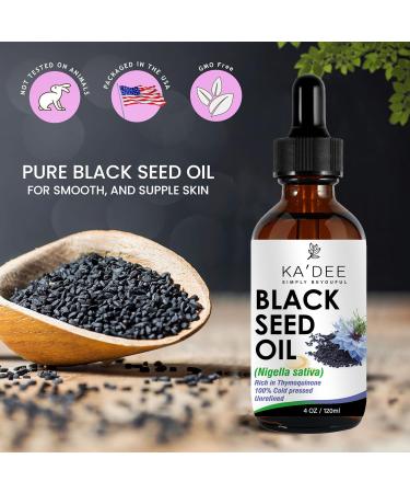 Ka Dee Black Seed Oil 4 oz - 100% Cold Pressed Unrefined & Rich in Thymoquinone | Global Shipping - Buy Online on GoSupps.com
