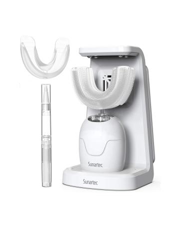 Sunartec Ultrasonic Electric Toothbrush Automatic Toothbrushes Adults Newly Generation 360 Sonic Teeth Whitener Tools Teeth Whitening Kit Portable U-V Cleaning and Air-Drying Charger IPX7 Waterproof