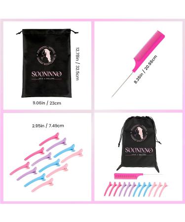 38-Piece Hair Rollers Curlers Set for Long, Medium, Short Hair - Self Grip Velcro Rollers with Duckbill Clips + Storage Bag - Buy Online on GoSupps.com