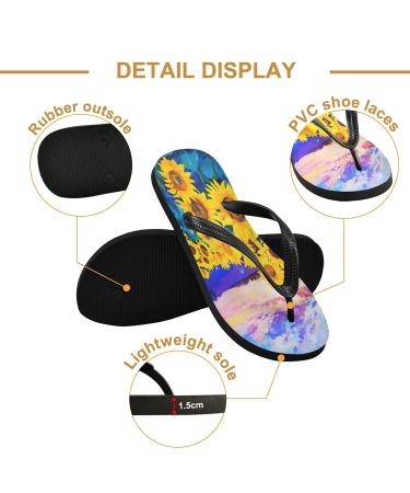 Buy Mnsruu Watercolor Sunflower Flip Flops | Perfect for Home Hotel Spa & Travel | Unisex for Men & Women - Buy Online on GoSupps.com