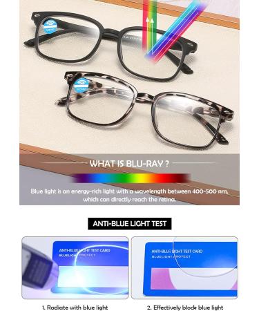 Koosufa Anti Blue Light Reading Glasses for Men & Women - Quality Rectangular Frame Feather Hinge Anti-Fatigue Strength 1.0 to 4.0 - Ideal for Workplace Use - Buy Online on GoSupps.com