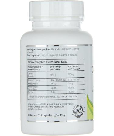 ZeinPharma Quercetin Capsules 250mg - 90 Vegan Capsules | Pure Japanese Pagoda Tree Extract for Immune Support - Buy Online on GoSupps.com